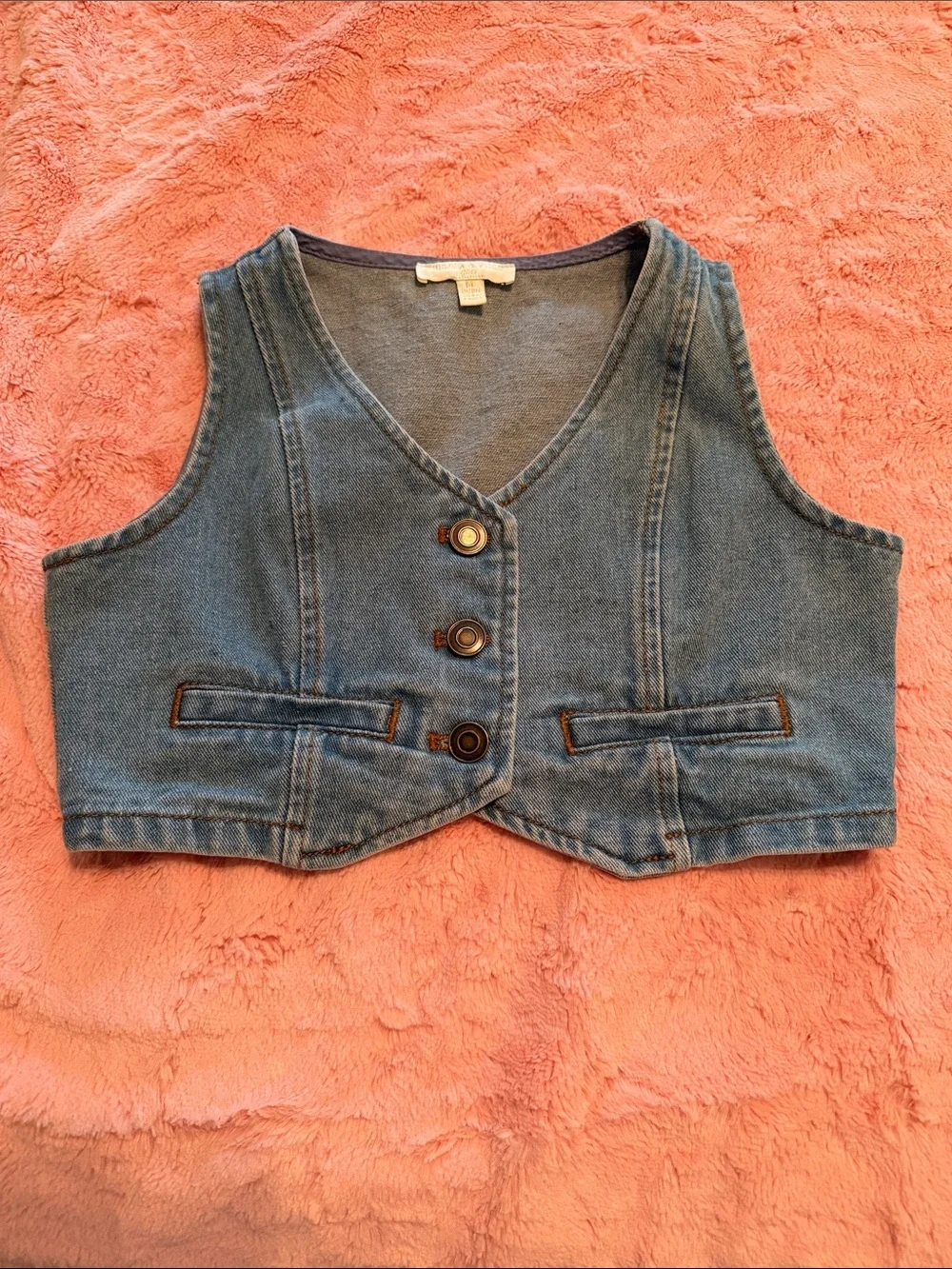 Chelsea & Violet Girls Blue Denim Vest